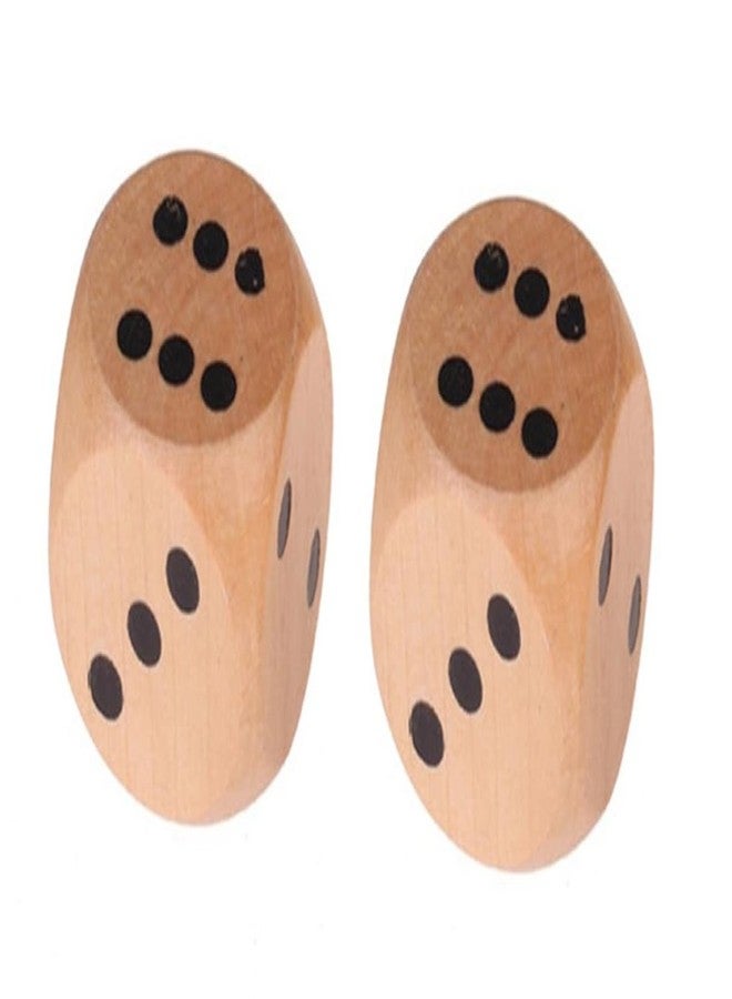 موريل مجموعة موريل من قطعتين من النرد الخشبي الكبير 2.5 سم بنقاط سوداء - مثالية لألعاب السلم والثعبان، لودو، جينغا، حفلات الحانات، النزهات، الأعمال، وإكسسوارات ألعاب الطاولة - Image 1